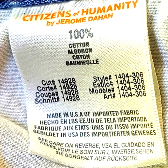 Citizens of Humanity by Jerome Dahan Daisy Relaxed Tapered Leg Denim Size 24 - Picture 12 of 13